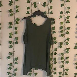 dark green shirt